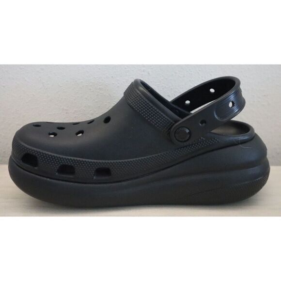 Crocs 207521 Unisex Women's Sz 9 Men's Sz 7 Black Classic Crush Platform Clogs - Picture 3 of 8